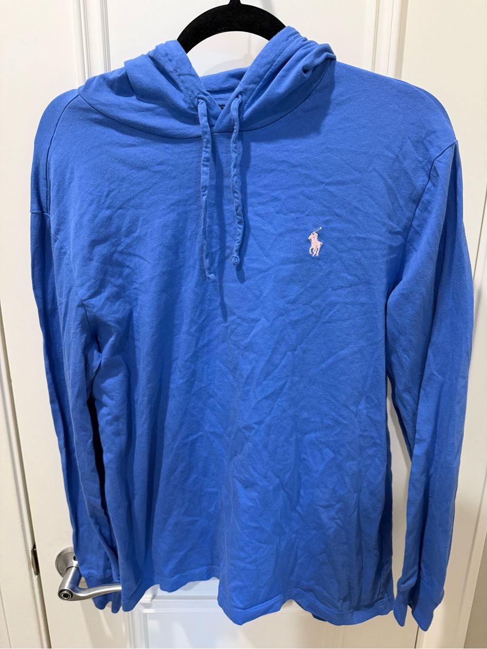 Ralph Lauren Men’s Cobalt Blue Hooded Long-Sleeve Shirt
